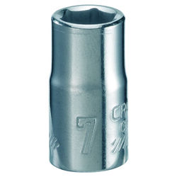 Craftsman 7 mm S X 1/4 in. drive S Metric 6 Point Standard Shallow Socket 1 pc