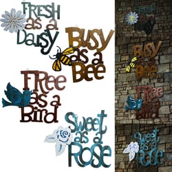 Alpine Assorted Metal 14 in. H Quotables Wall Hanging Decor