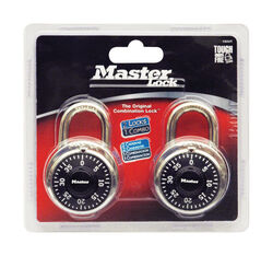 Master Lock 2 in. H X 7/8 in. W X 1-7/8 in. L Steel Anti-Shim Technology Padlock 2 pk Keyed Al