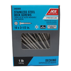 Ace No. 10 S X 3-1/2 in. L Star Flat Head Deck Screws 1 lb 52 pk