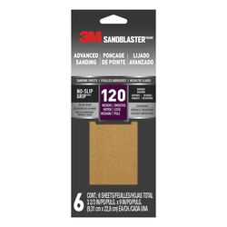 3M SandBlaster 9 in. L X 3-2/3 in. W 120 Grit Ceramic Sandpaper 6 pk