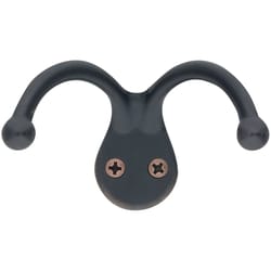 Ace 1-3/4 in. L Oil Rubbed Bronze Bronze Metal Small Double Garment Hook 1 pk