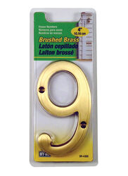 Hy-Ko 4 in. Gold Brass Nail-On Number 9 1 pc