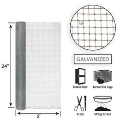 Garden Craft 24 W X 5 ft. L Silver Gray Steel Hardware Cloth