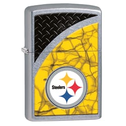 Zippo NFL Multicolored Steelers Street Chrome Cigarette Lighter 1 pk