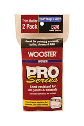Wooster Pro Series Woven 4-1/2 in. W X 1/4 in. S Trim Paint Roller Cover 2 pk