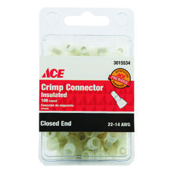 Ace Closed End Connector Clear 100 pk