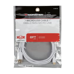 Monster Cable Just Hook It Up 6 ft. L USB 2.0 Micro Cable