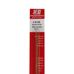 K&S 0.02 in. D X 12 in. L Brass Rod 5 pk