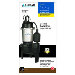 Burcam 1/2 HP 3600 gph Cast Iron Tethered Float Sewage Pump