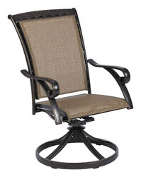 Living Accents Spring Sling Camden Brown Aluminum Rocking Chair Brown