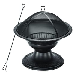 Living Accents Round Pedestal Wood Fire Pit 19 in. H X 29 in. W X 29 in. D Steel