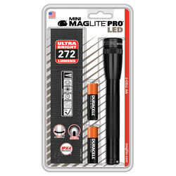 Maglite Mini Pro 272 lm Black LED Flashlight/Holster Combo Pack AA Battery