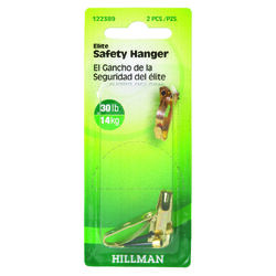 Hillman AnchorWire Brass-Plated Gold Safety Picture Hanger 30 lb 2 pk