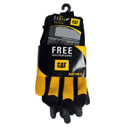 CAT Men's Indoor/Outdoor Utility Work Gloves Black/Yellow XL 2 pk