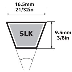 Mitsuboshi Super KB 5LK740 V-Belt 0.63 in. W X 74 in. L For Riding Mowers