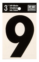 Hy-Ko 3 in. Black Vinyl Self-Adhesive Number 9 1 pc