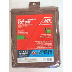 Ace 6 ft. W X 8 ft. L Medium Duty Polyethylene Tarp Brown/Green
