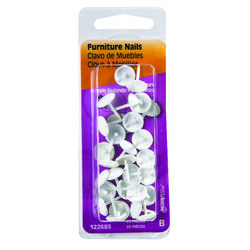 Hillman Large S Brass-Plated White Brass Furniture Nails 25 pk