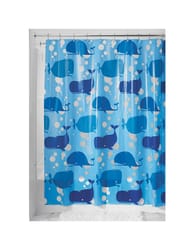 InterDesign 72 in. H X 72 in. W Blue Moby Shower Curtain Polyethylene