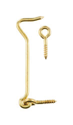 Ace 4 in. L Brass Gate Hook and Eye 1 pk