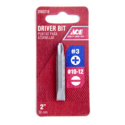 Ace Phillips/Slotted #3/#10-12 in. S X 2 in. L Double-Ended Screwdriver Bit S2 Tool Steel 1 pc