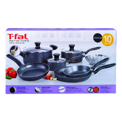 T-Fal Initiatives Aluminum Cookware Set Gray