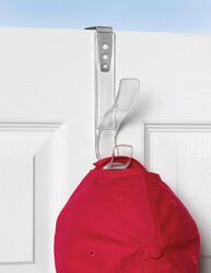 Spectrum 7 in. L Gloss Clear Plastic/Steel Medium Edge Adjustable Over the Door Hat & Coat Hook 1