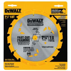 DeWalt 7-1/4 in. D X 5/8 in. S Carbide Tipped Circular Saw Blade 18 teeth 1 pk