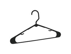 Homz 9-3/8 in. H X 3/8 in. W X 16-1/4 in. L Plastic Black Heavy Duty Clothes Hangers 10 pk