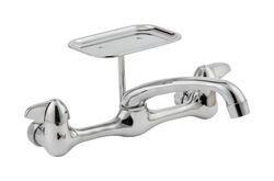 Homewerks Wall Mount Two Handle Chrome Kitchen Faucet