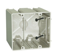 Allied Moulded SliderBox 3-3/4 in. Square Polycarbonate 2 gang Outlet Box Beige