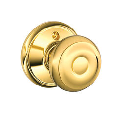 Schlage Georgian Bright Brass Steel Dummy Knob 2 Grade Right or Left Handed