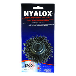 Dico Nyalox 2.5 in. D X 1/4 in. S X 1/4 D Crimped Nylon Mandrel Mounted Cup Brush 4500 rpm 1 pc