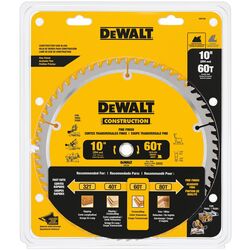 DeWalt 10 in. D X 5/8 in. S Carbide Circular Saw Blade 60 teeth 1 pk