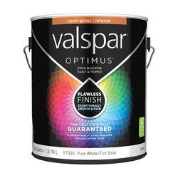 Valspar Optimus Semi-Gloss Basic White Tint Base Paint and Primer Interior 1 gal