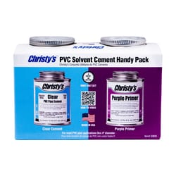 Christys Handy Pack Clear/Purple Primer and Cement For CPVC/PVC 2 oz