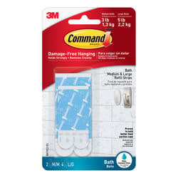 3M Command Assorted Plastic Adhesive Strips 3-3/8 in. L 6 pk