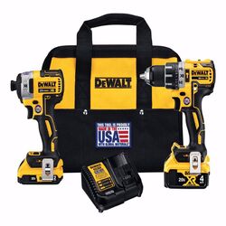 DeWalt 20V MAX XR 20 V Cordless Brushless 2 Hammer Drill and Impact Driver Kit