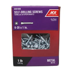 Ace No. 6-20 S X 1 in. L Hex Washer Head Self- Drilling Screws 1 lb