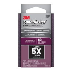 3M SandBlaster 3-3/4 in. L X 2-3/4 in. W X 1 in. T 80 Grit Medium Flat Surface Dust Channeling