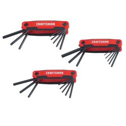 Craftsman 1/4 Metric and SAE Fold-Up Hex Key Set 6 in. 24 pc