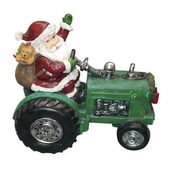 Alpine Assorted Santa on Tractor Statue Christmas Decoration