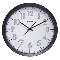 Westclox 14 in. L X 13-3/4 in. W Indoor Analog Wall Clock Plastic Black/White