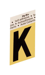 Hy-Ko 1-1/2 in. Black Aluminum Self-Adhesive Letter K 1 pc