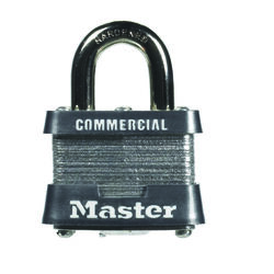 Master Lock 1-5/16 in. H X 1-5/8 in. W X 1-9/16 in. L Laminated Steel 4-Pin Cylinder Padlock 1