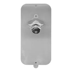 Pop N CatchTM The Magnet Source Brushed Nickel Silver Stainless Steel Manual Magnetic Bottle Opener