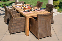 Northcape 7 pc Wicker Dining Set Brown