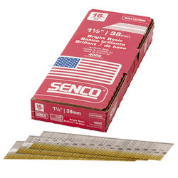 Senco 1-1/2 in. 15 Ga. Angled Strip Finish Nails 34 deg Smooth Shank 4000 pk