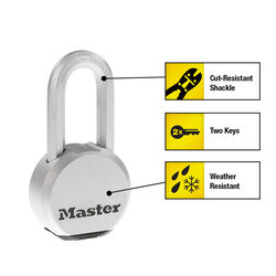 Master Lock 2-1/4 in. H X 1-1/4 in. W X 2-1/2 in. L Steel Dual Ball Bearing Locking Padlock 1